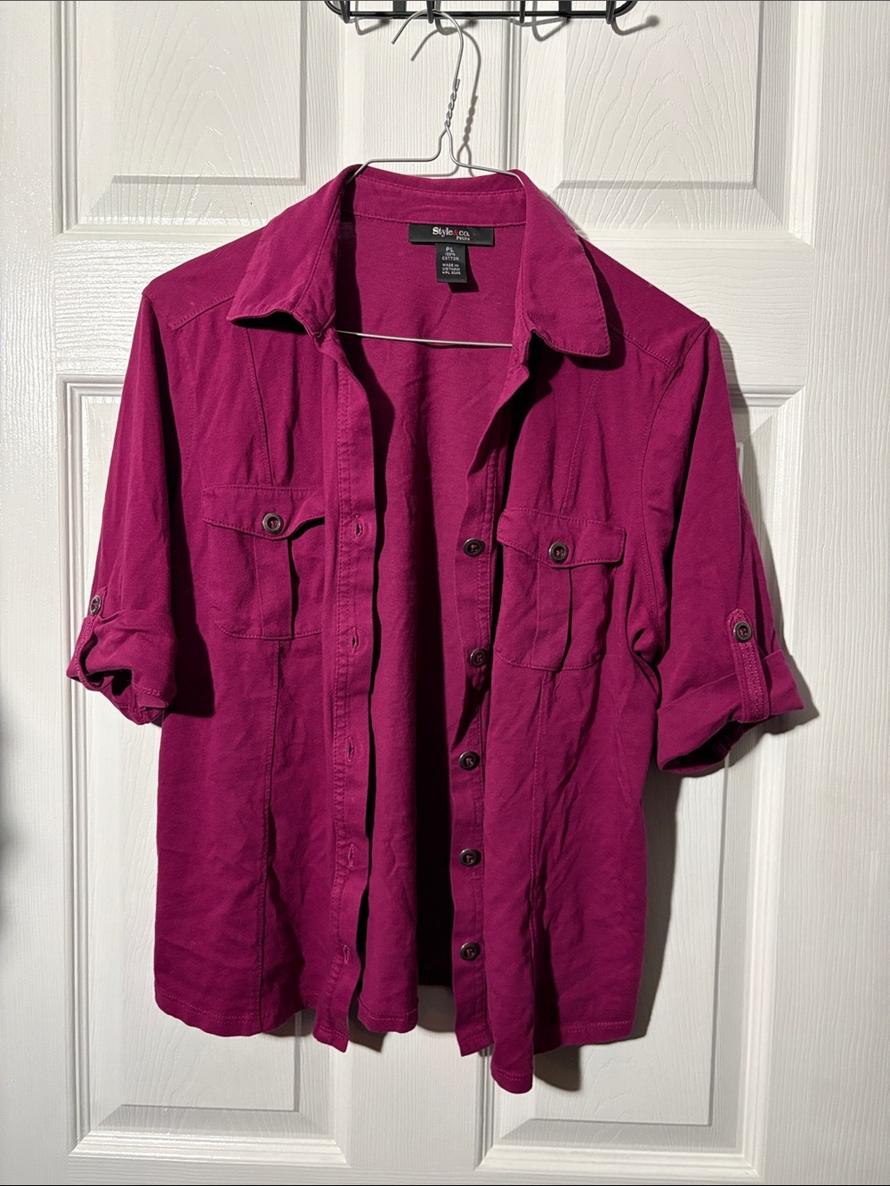 Style & Co. Men's Deep Magenta Button-Front Shirt Jacket